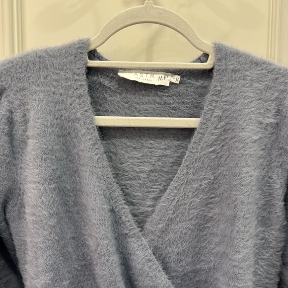 ASTR Sheresa Wrap Sweater Soft Blue - Picture 5 of 9